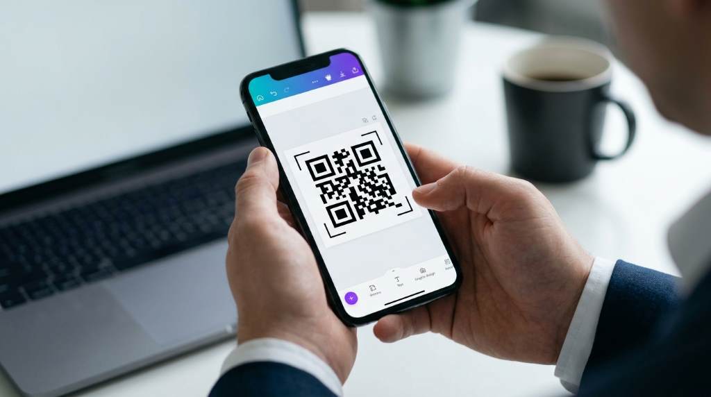 Marketing flyer with a QR code linking to a promotional landing page for a local business